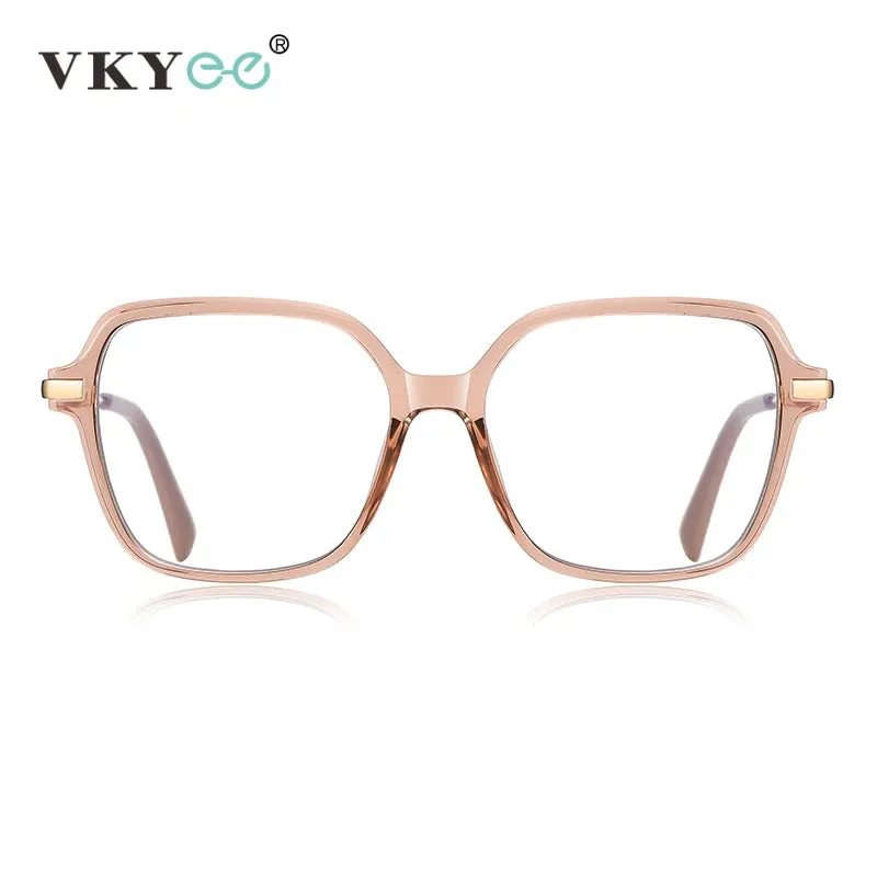 Vicky Women's Full Rim Large Polygon Tr 90 Alloy Reading Glasses 2211