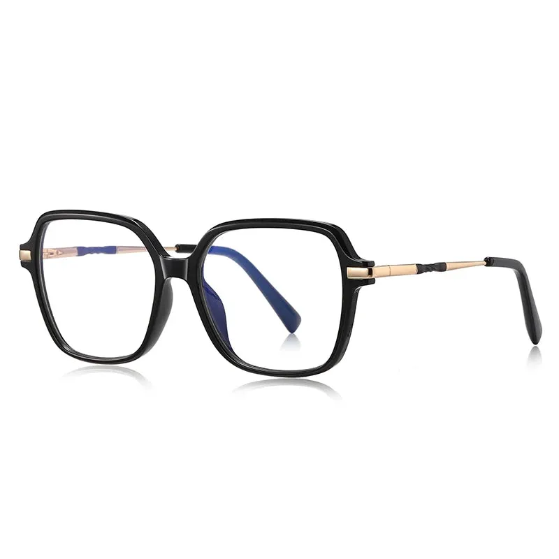 Vicky Women's Full Rim Large Polygon Tr 90 Alloy Reading Glasses 2211
