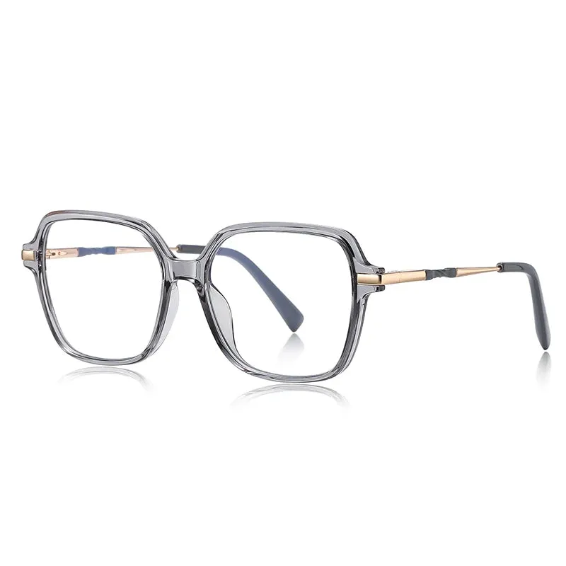 Vicky Women's Full Rim Large Polygon Tr 90 Alloy Reading Glasses 2211