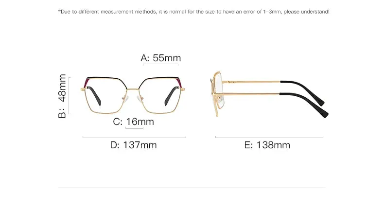 Vicky Women's Full Rim Large Square Alloy Reading Glasses 3102