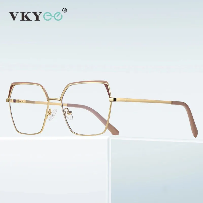 Vicky Women's Full Rim Large Square Alloy Reading Glasses 3102