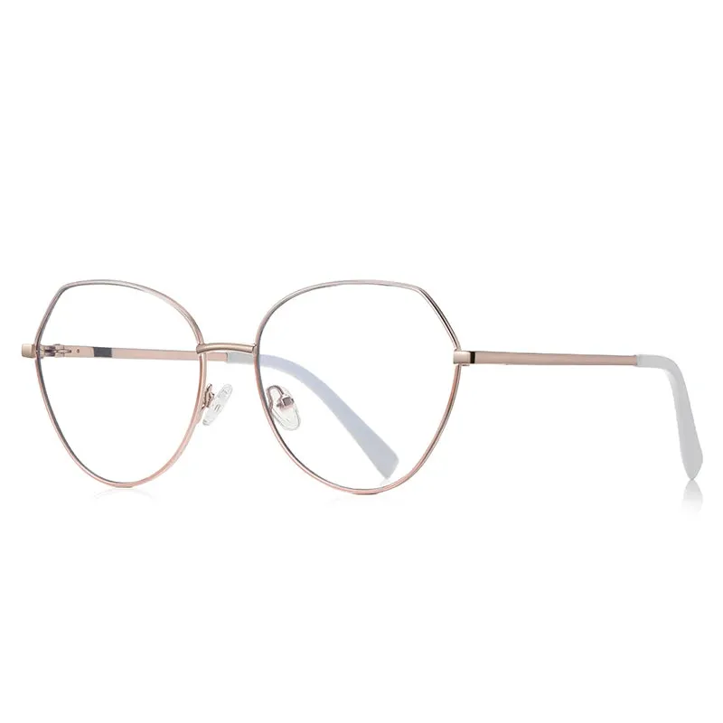 Vicky Women's Full Rim Oval Polygon Stainless Steel Reading Glasses 3095