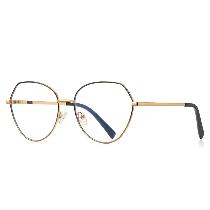 Vicky Women's Full Rim Oval Polygon Stainless Steel Reading Glasses 3095