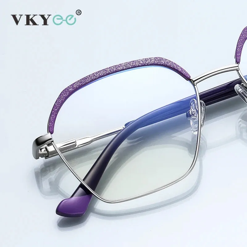 Vicky Women's Full Rim Polygon Alloy Reading Glasses 3017