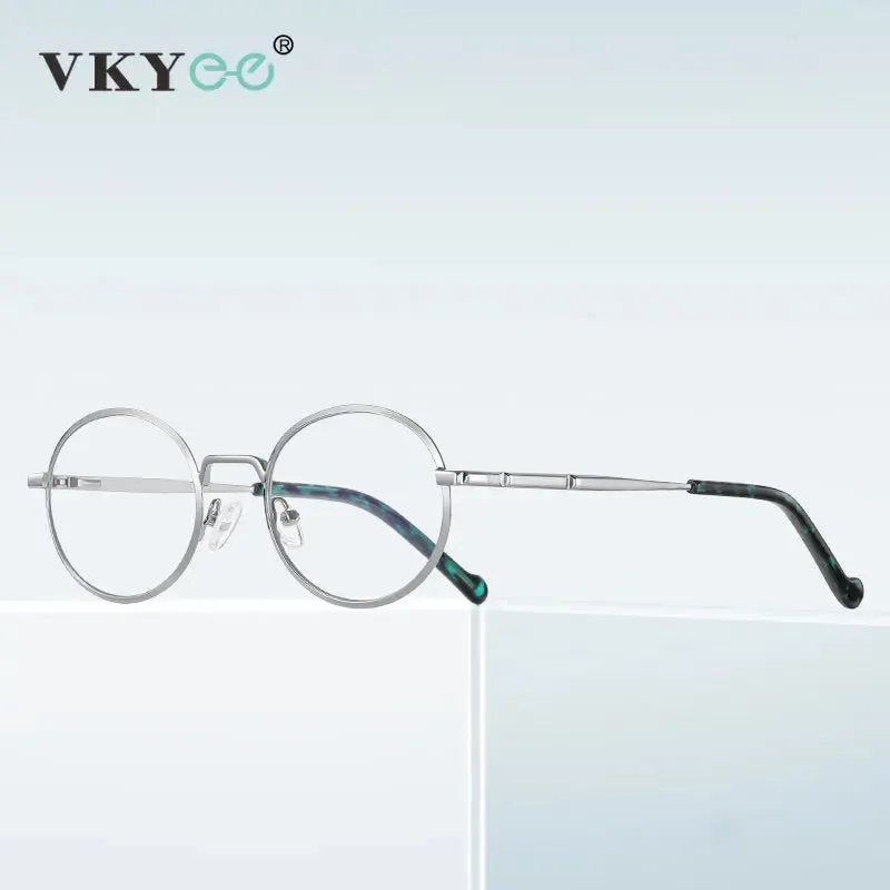 Vicky Women's Full Rim Round Stainless Steel Reading Glasses 3058