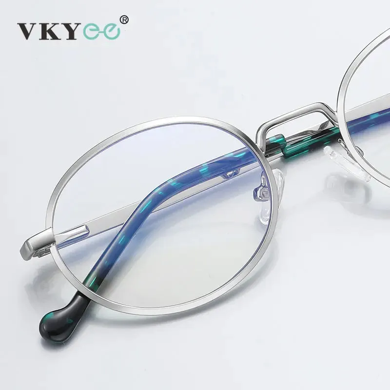 Vicky Women's Full Rim Round Stainless Steel Reading Glasses 3058