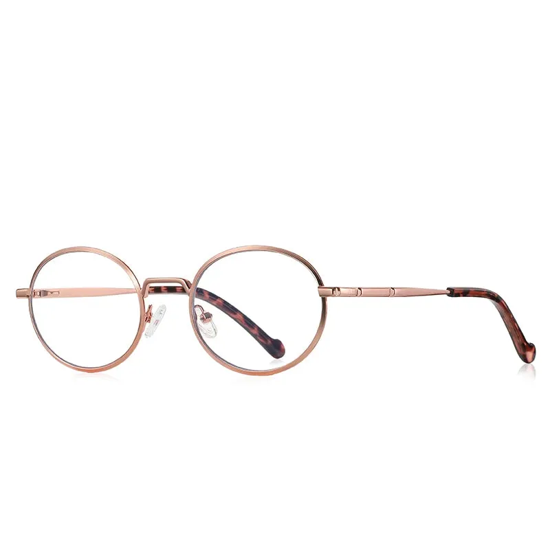 Vicky Women's Full Rim Round Stainless Steel Reading Glasses 3058