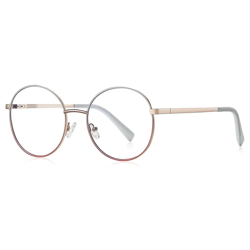 Vicky Women's Full Rim Stainless Steel Round Reading Glasses 3082