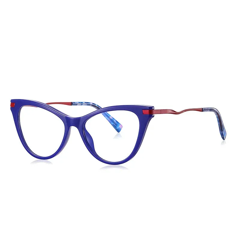 Vicky Women's Full Rim Tr 90 Titanium Cat Eye Reading Glasses 2109