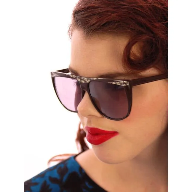 Vintage 1980s Brown Snakeskin Print Sunglasses Piavi Italy 212 CC w/ Soft Case