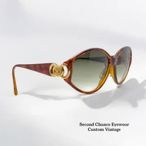 Vintage Christian Dior 2851 80 Sunglasses w/Brand New, Custom, Gradient Aquamarine Lenses