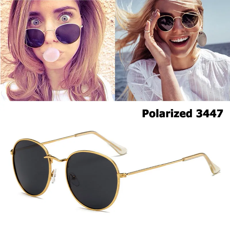 Vintage Classic 3447 Round Metal Style Polarized Sunglasses Unisex Vintage Retro Sunglasses