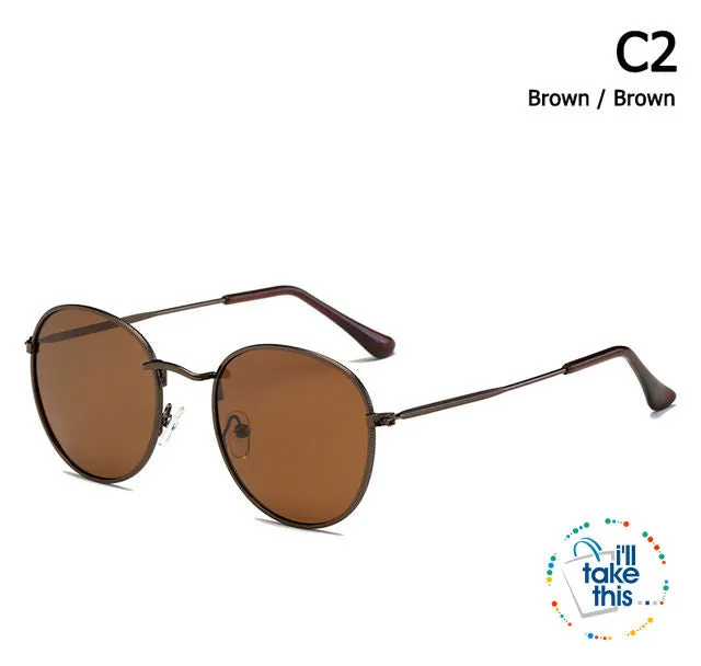Vintage Classic 3447 Round Metal Style Polarized Sunglasses Unisex Vintage Retro Sunglasses