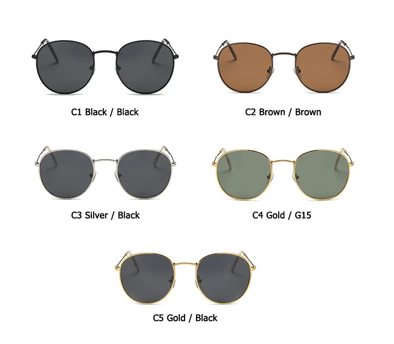 Vintage Classic 3447 Round Metal Style Polarized Sunglasses Unisex Vintage Retro Sunglasses
