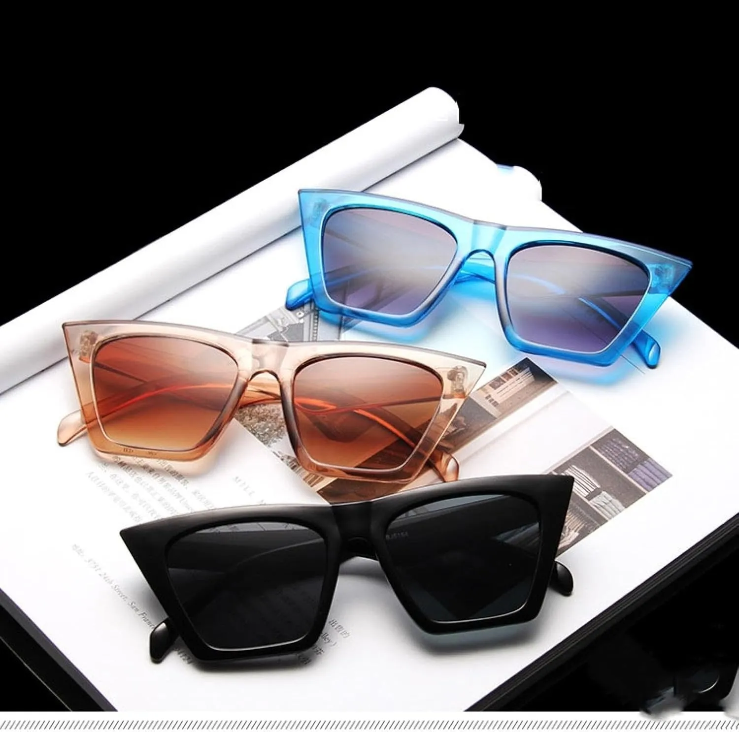 Vintage Classic Cat Eye Sunglasses for Women Fashion Gradient Black Glasses Women Female Lady