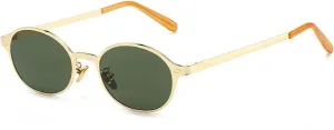 Vintage Classic Women Small Oval Metal Frame Sunglasses Fashion Rivets Men Punk Shades Uv400 Sun Glasses