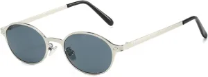 Vintage Classic Women Small Oval Metal Frame Sunglasses Fashion Rivets Men Punk Shades Uv400 Sun Glasses