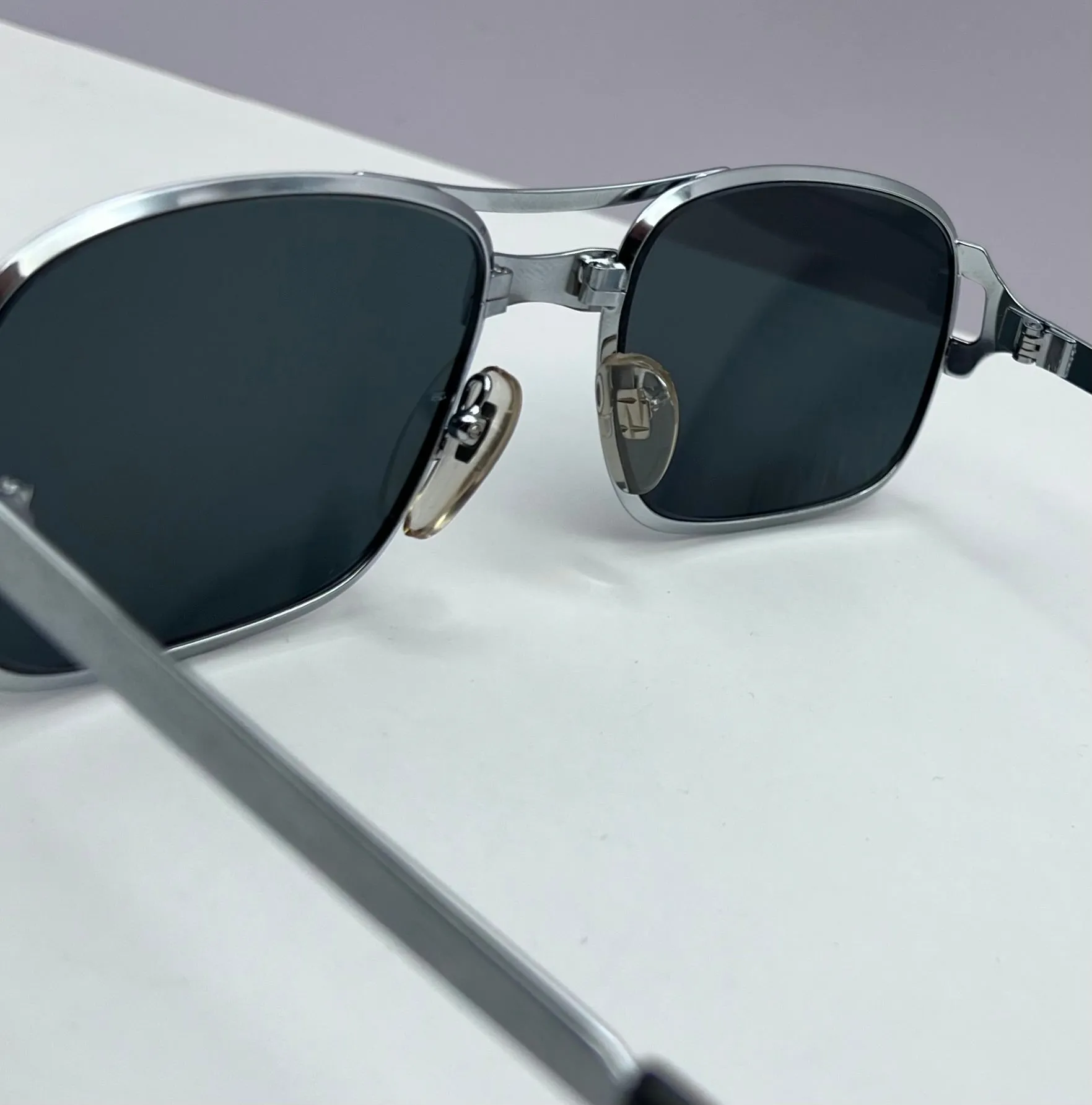 Vintage COTTET FRAMES Model:39501-NEW/OLD STOCK-  Fashioned with Brand New “Berkos Designs” Custom Solid Grey/Blue Lenses