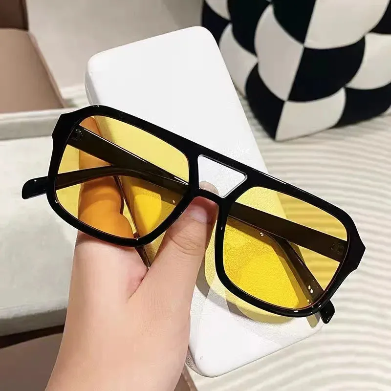 Vintage Double Bridge Square Women Sunglasses