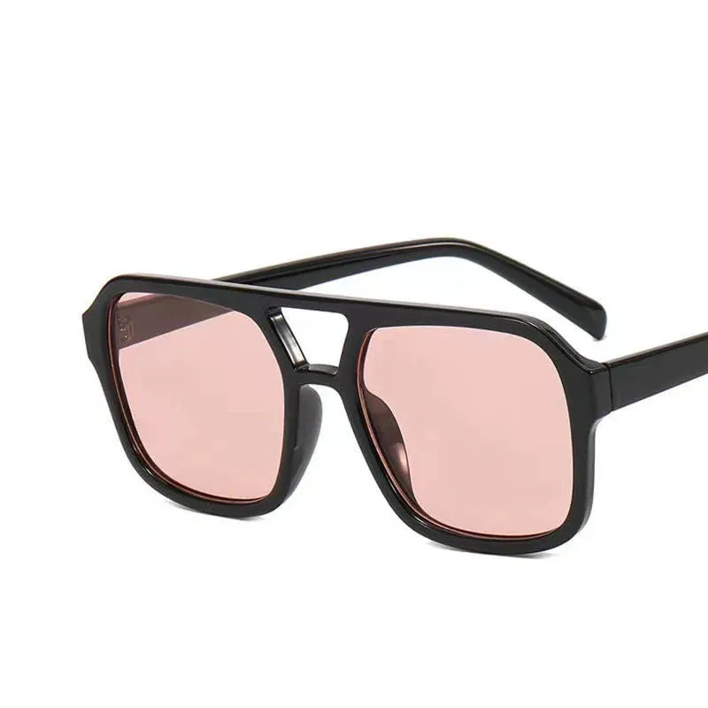 Vintage Double Bridge Square Women Sunglasses