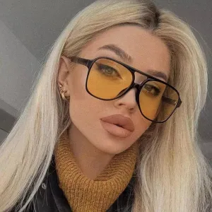 Vintage Double Bridge Square Women Sunglasses