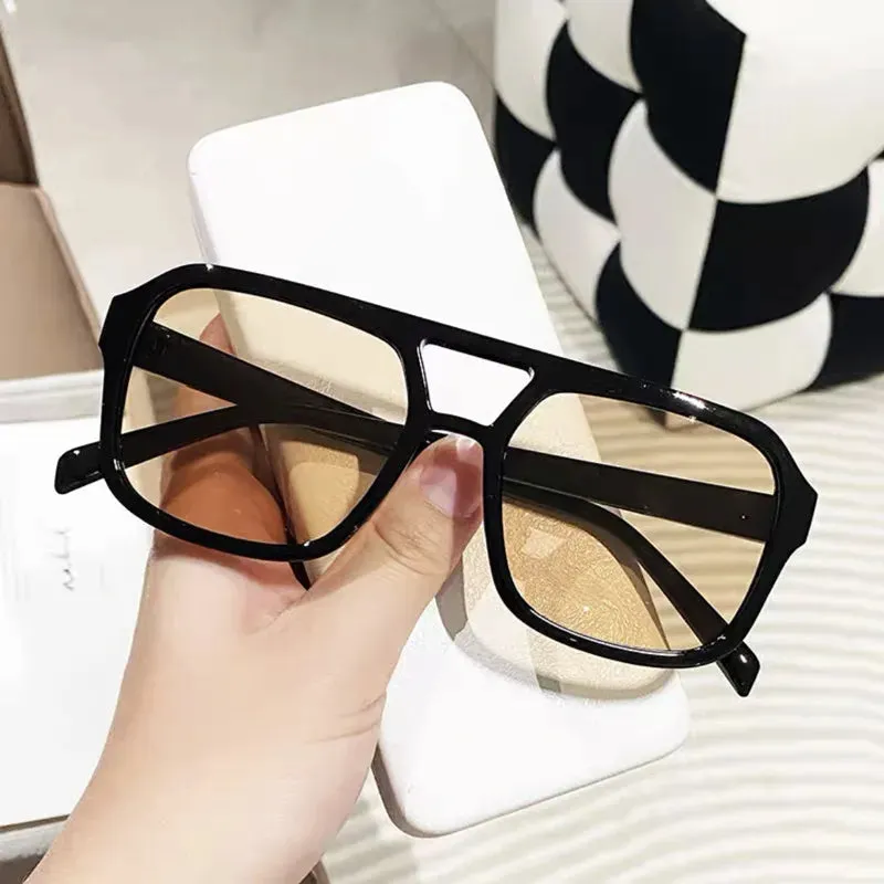 Vintage Double Bridge Square Women Sunglasses