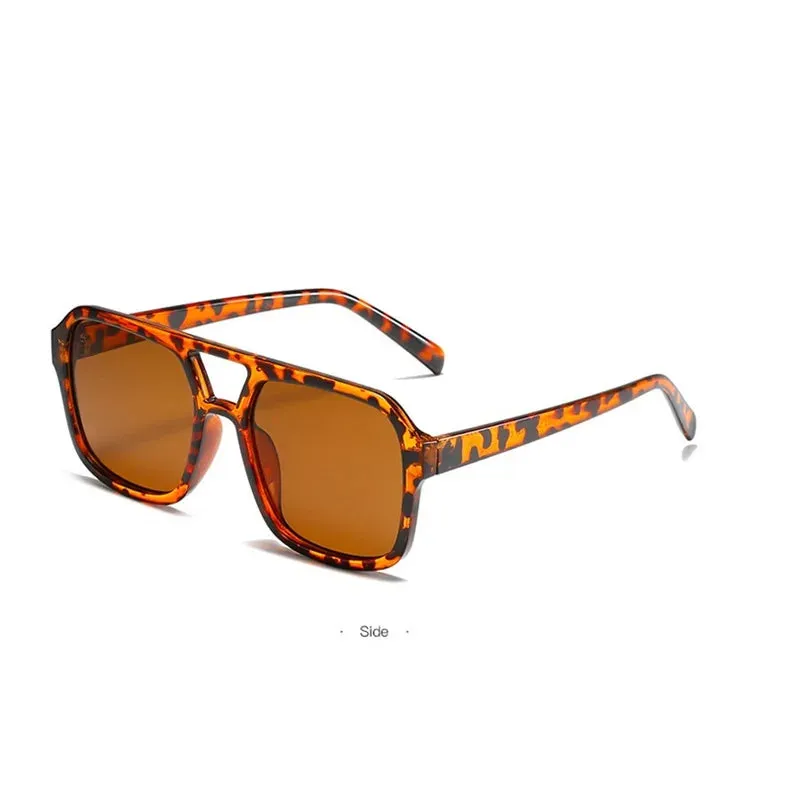 Vintage Double Bridge Square Women Sunglasses