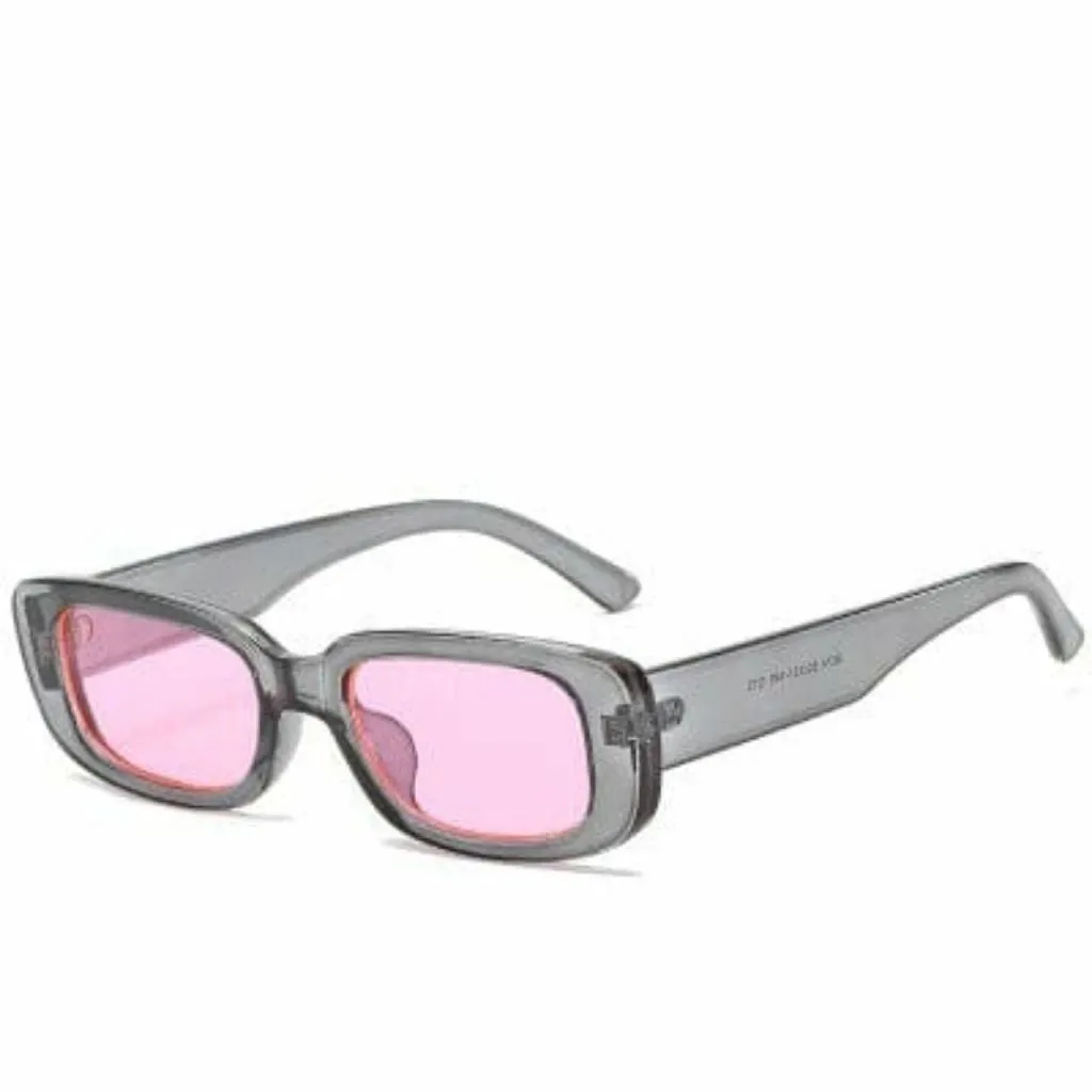 Vintage Fashion Narrow Square Frame Rectangle Sunglasses For Women