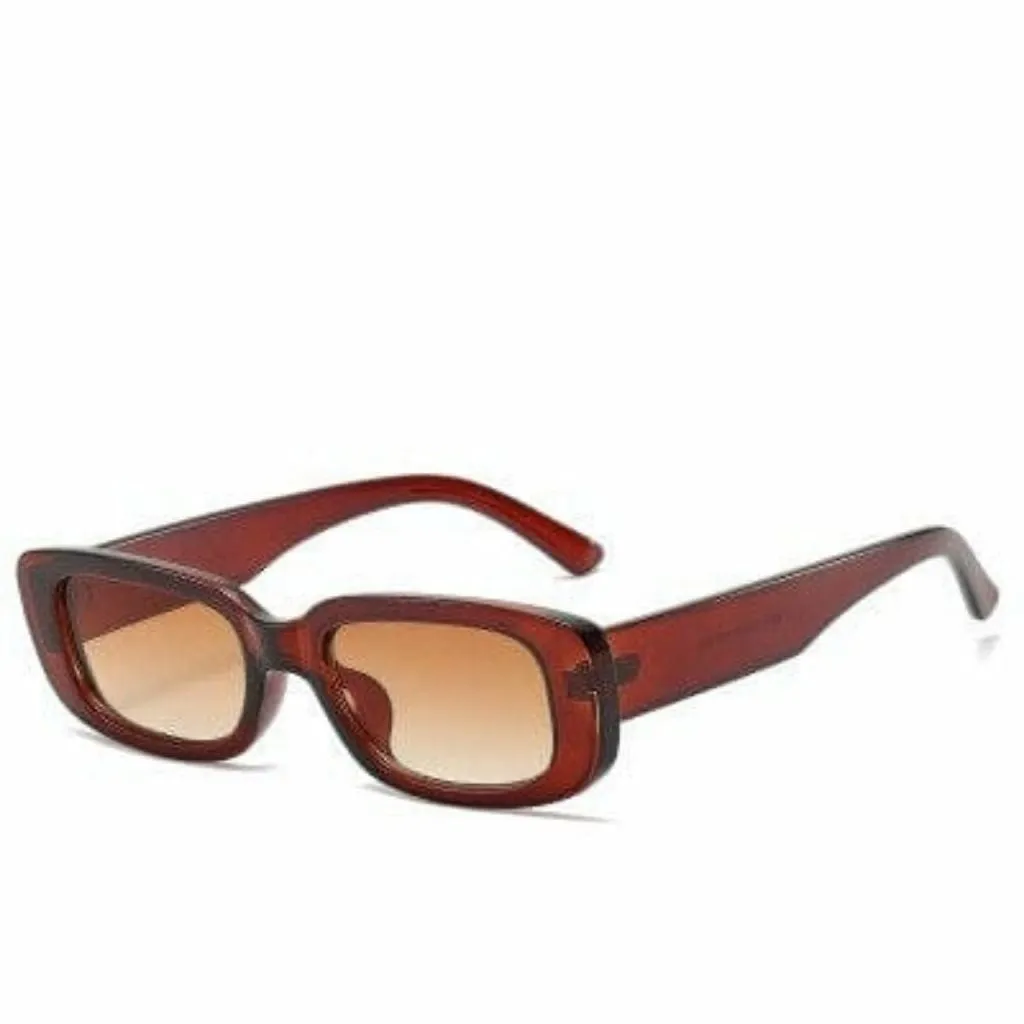 Vintage Fashion Narrow Square Frame Rectangle Sunglasses For Women