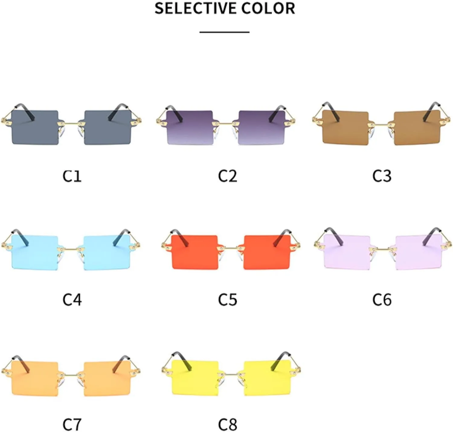 Vintage Fashion Rimless Sunglasses Women Men Trend Metal Punk Eyeglasses Summer Traveling Sun Glasses Uv400