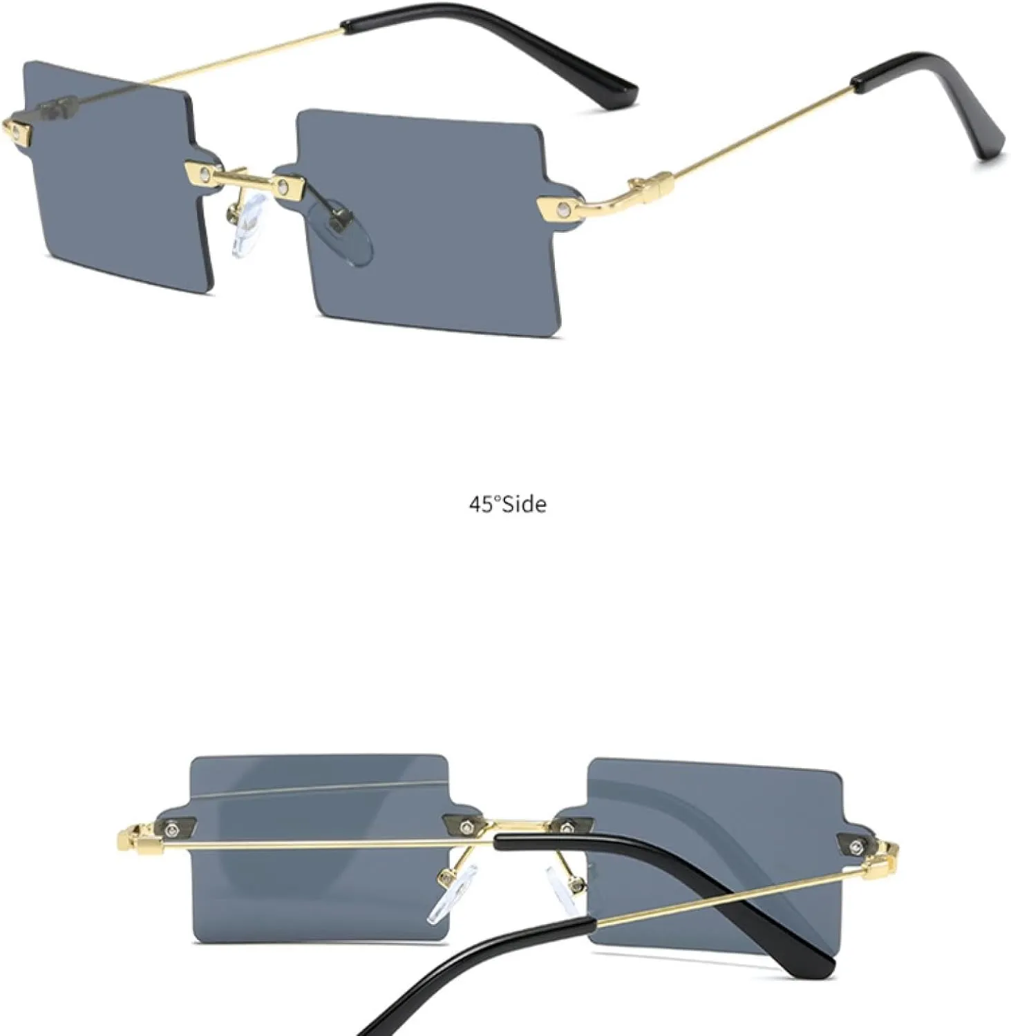 Vintage Fashion Rimless Sunglasses Women Men Trend Metal Punk Eyeglasses Summer Traveling Sun Glasses Uv400