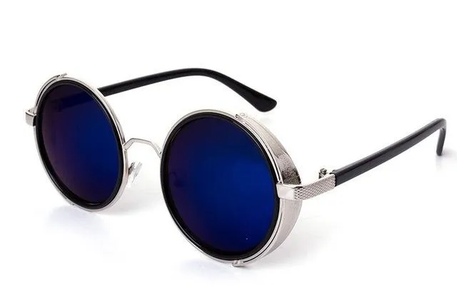 Vintage Fashion Round Metal Frame Gothic Steampunk Unisex Sunglasses