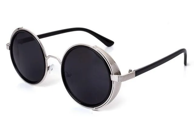 Vintage Fashion Round Metal Frame Gothic Steampunk Unisex Sunglasses