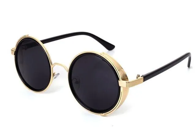 Vintage Fashion Round Metal Frame Gothic Steampunk Unisex Sunglasses