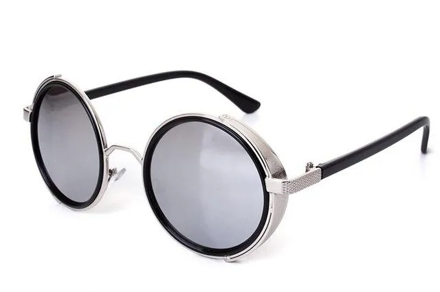 Vintage Fashion Round Metal Frame Gothic Steampunk Unisex Sunglasses