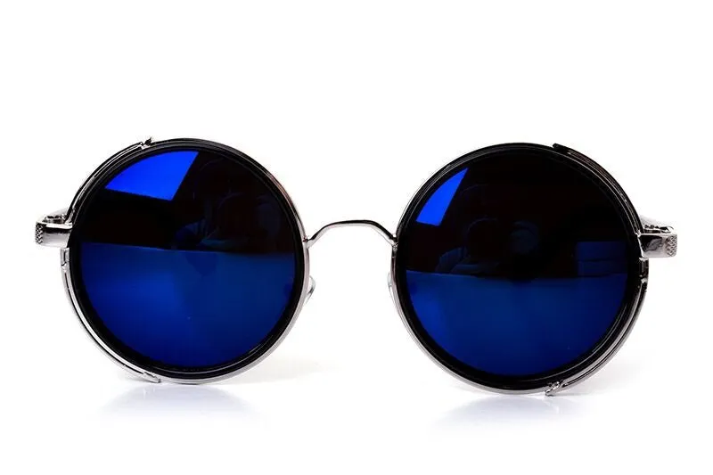 Vintage Fashion Round Metal Frame Gothic Steampunk Unisex Sunglasses