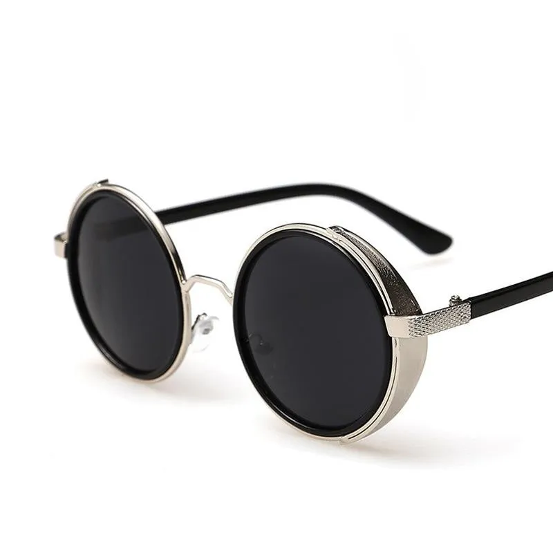 Vintage Fashion Round Metal Frame Gothic Steampunk Unisex Sunglasses