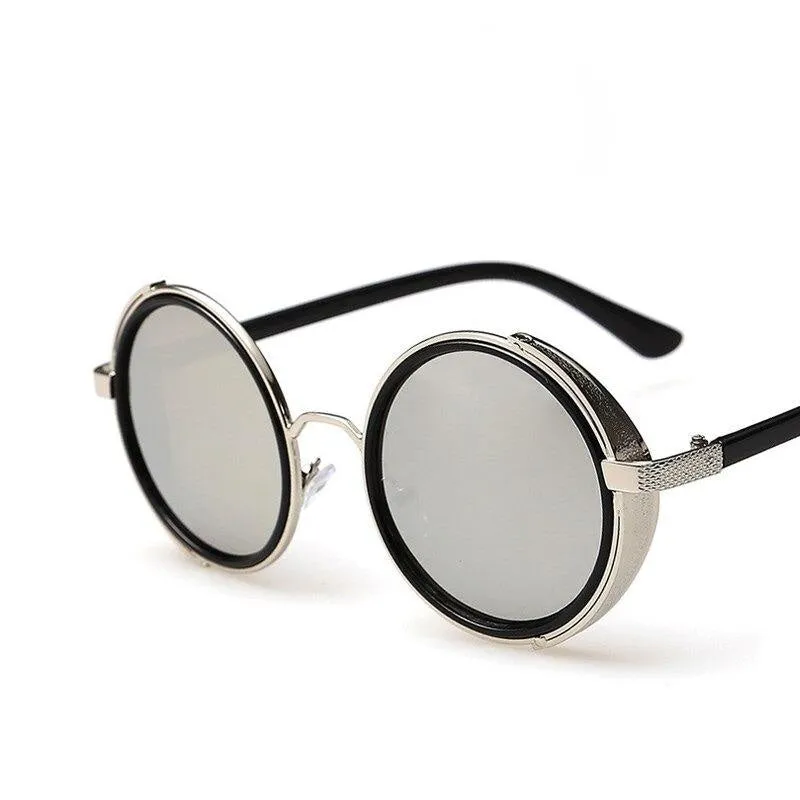 Vintage Fashion Round Metal Frame Gothic Steampunk Unisex Sunglasses