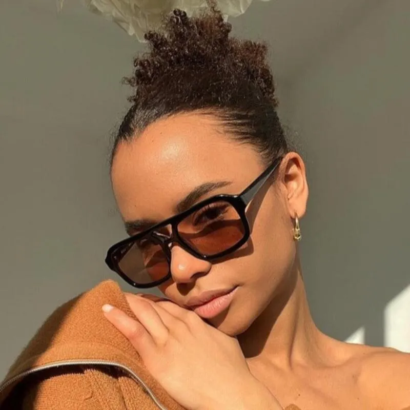 Vintage Pilot Sunglasses with Cinnamon Tinted Lenses - 100% UV Protection and Lightweight Acetate Frame
