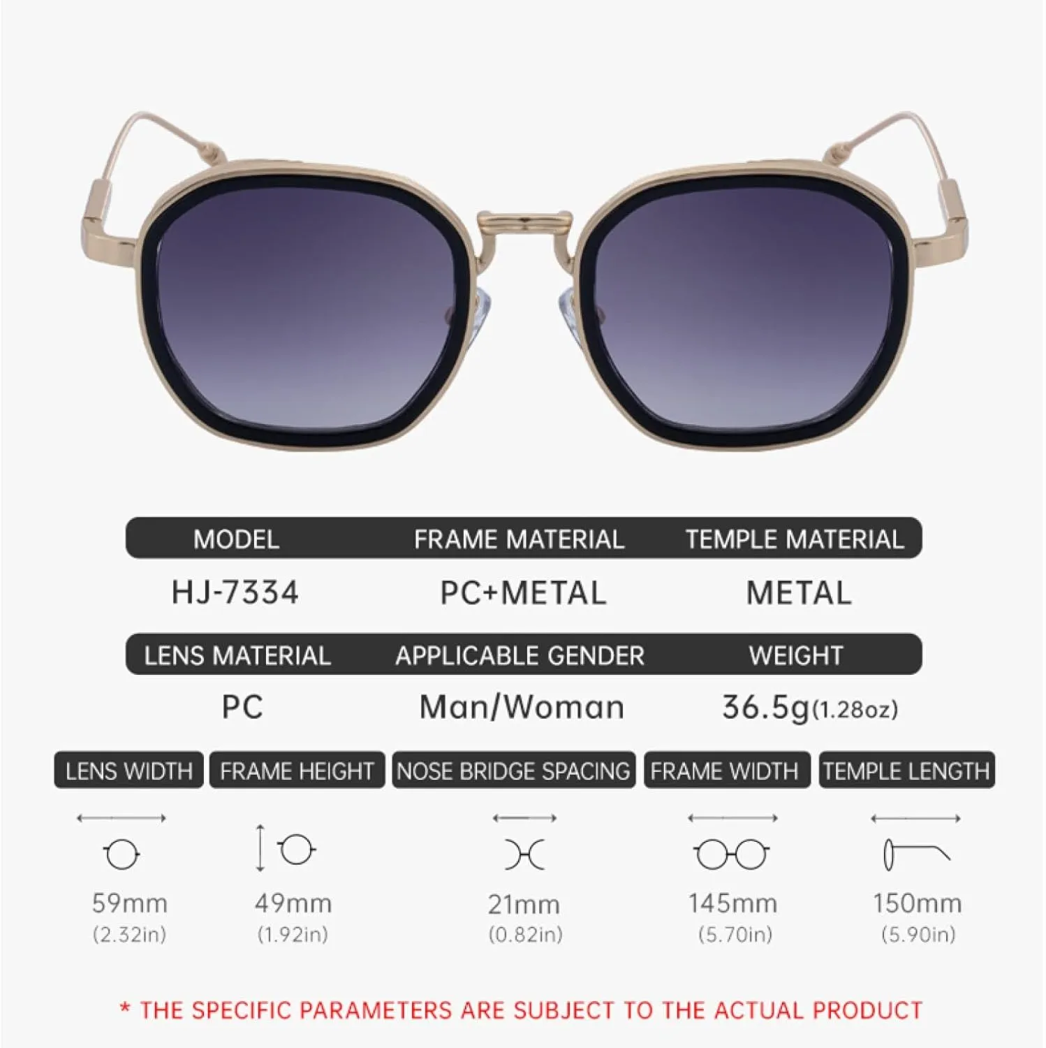 Vintage Punk Sunglasses for Men Luxury Steampunk Polygon Metal Frame Classic