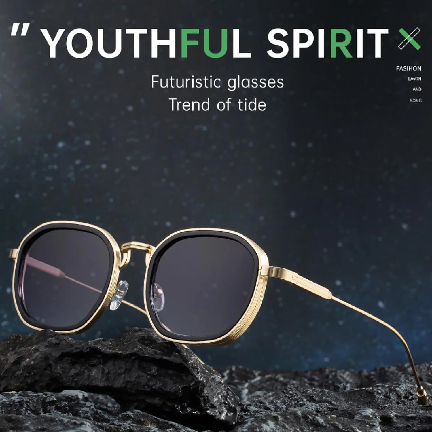 Vintage Punk Sunglasses for Men Luxury Steampunk Polygon Metal Frame Classic