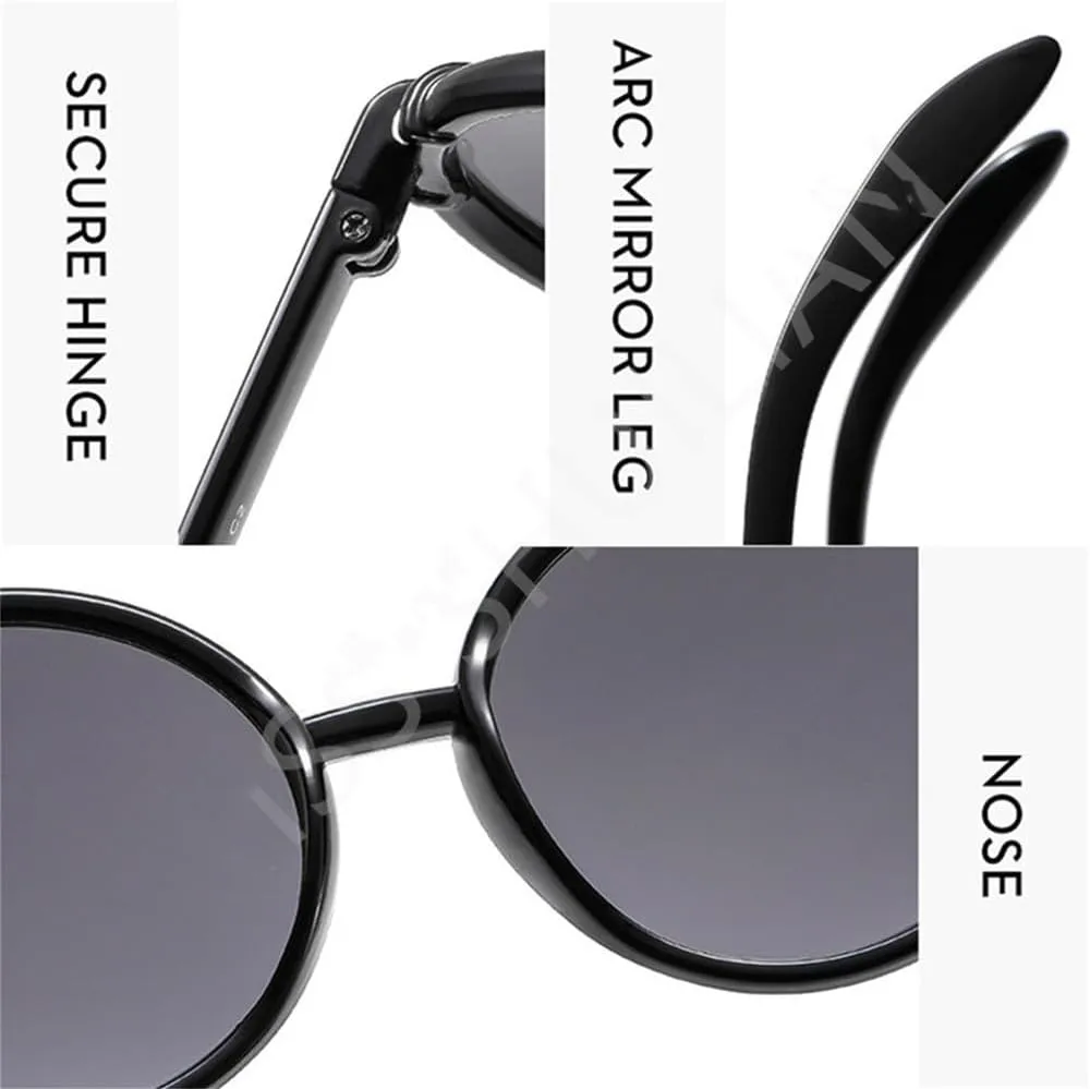 Vintage Round Frame Sunglasses Tinted Eyeglasses UV Resistant Eyewear(C4 Demi Tea,One Size)