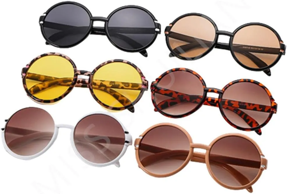 Vintage Round Frame Sunglasses Tinted Eyeglasses UV Resistant Eyewear(C4 Demi Tea,One Size)