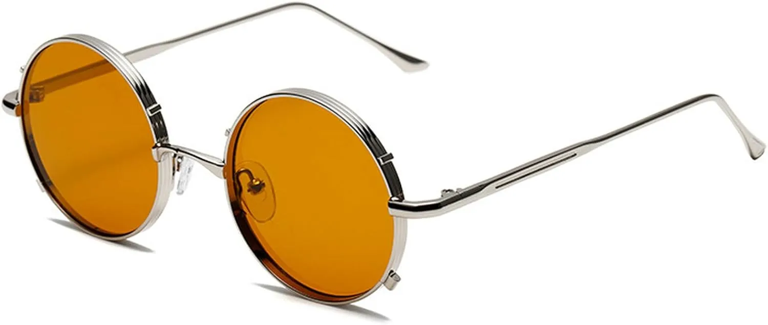 Vintage Round Sunglasses Men Women Luxury Small Frame Metal Punk Shades Fashion Eyewear For Male UV400 Protection