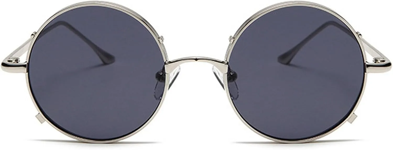 Vintage Round Sunglasses Men Women Luxury Small Frame Metal Punk Shades Fashion Eyewear For Male UV400 Protection