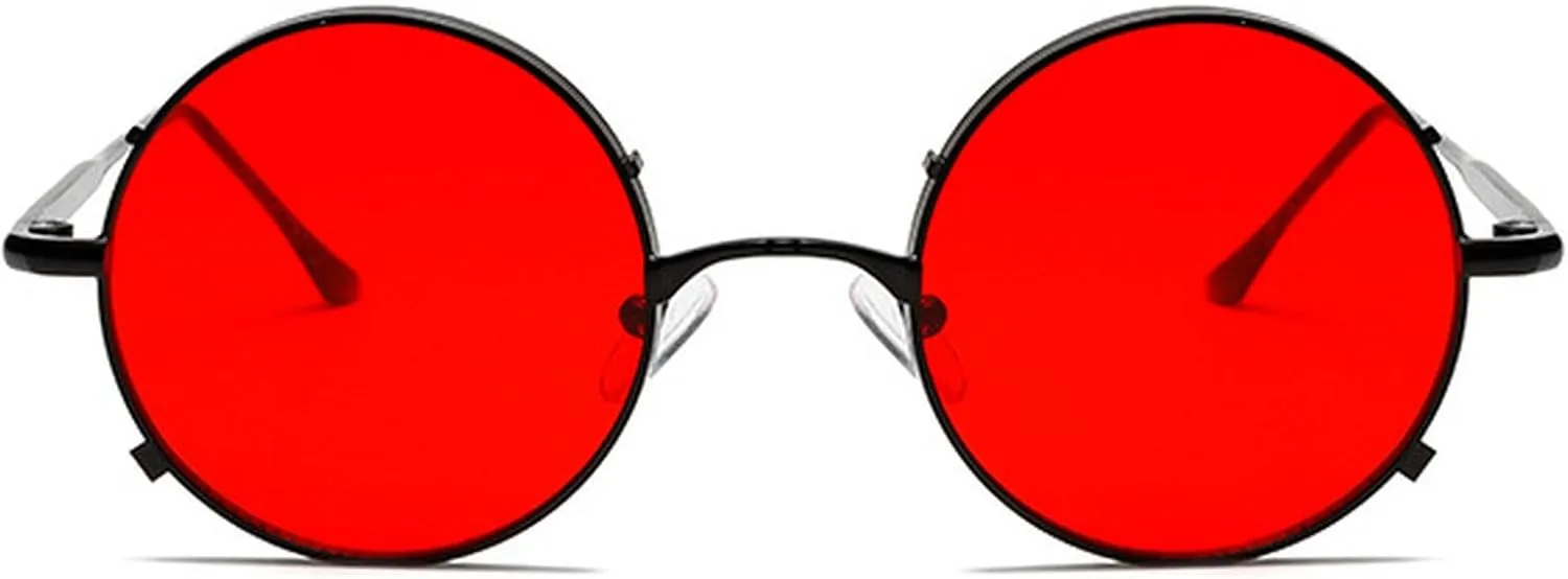 Vintage Round Sunglasses Men Women Luxury Small Frame Metal Punk Shades Fashion Eyewear For Male UV400 Protection