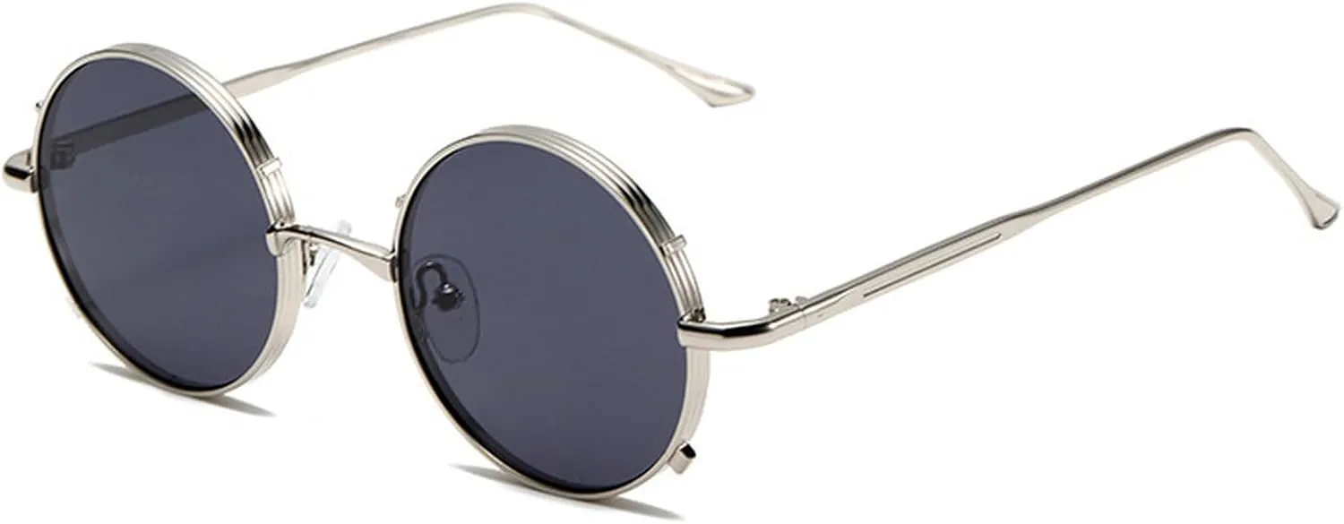 Vintage Round Sunglasses Men Women Luxury Small Frame Metal Punk Shades Fashion Eyewear For Male UV400 Protection