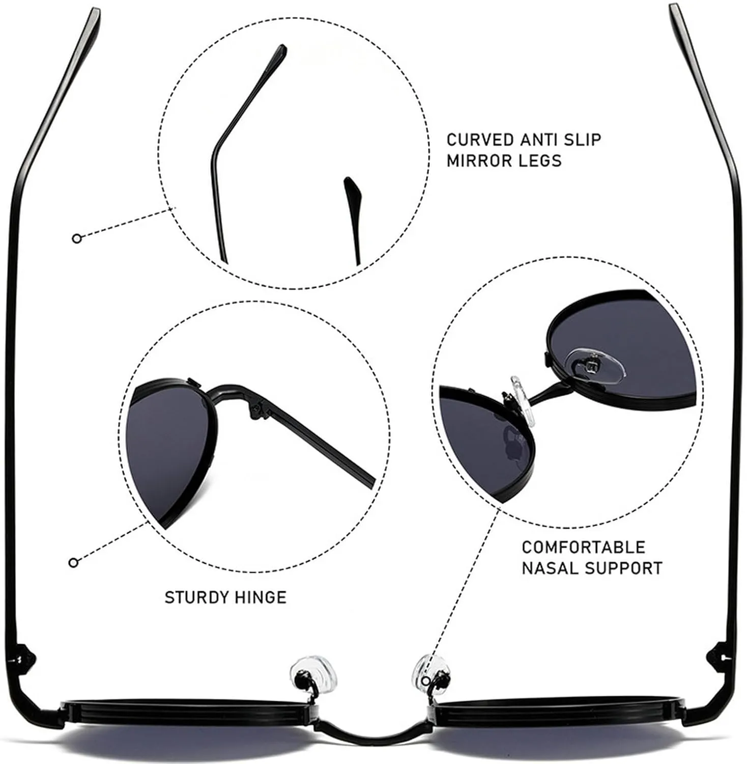 Vintage Round Sunglasses Men Women Luxury Small Frame Metal Punk Shades Fashion Eyewear For Male UV400 Protection