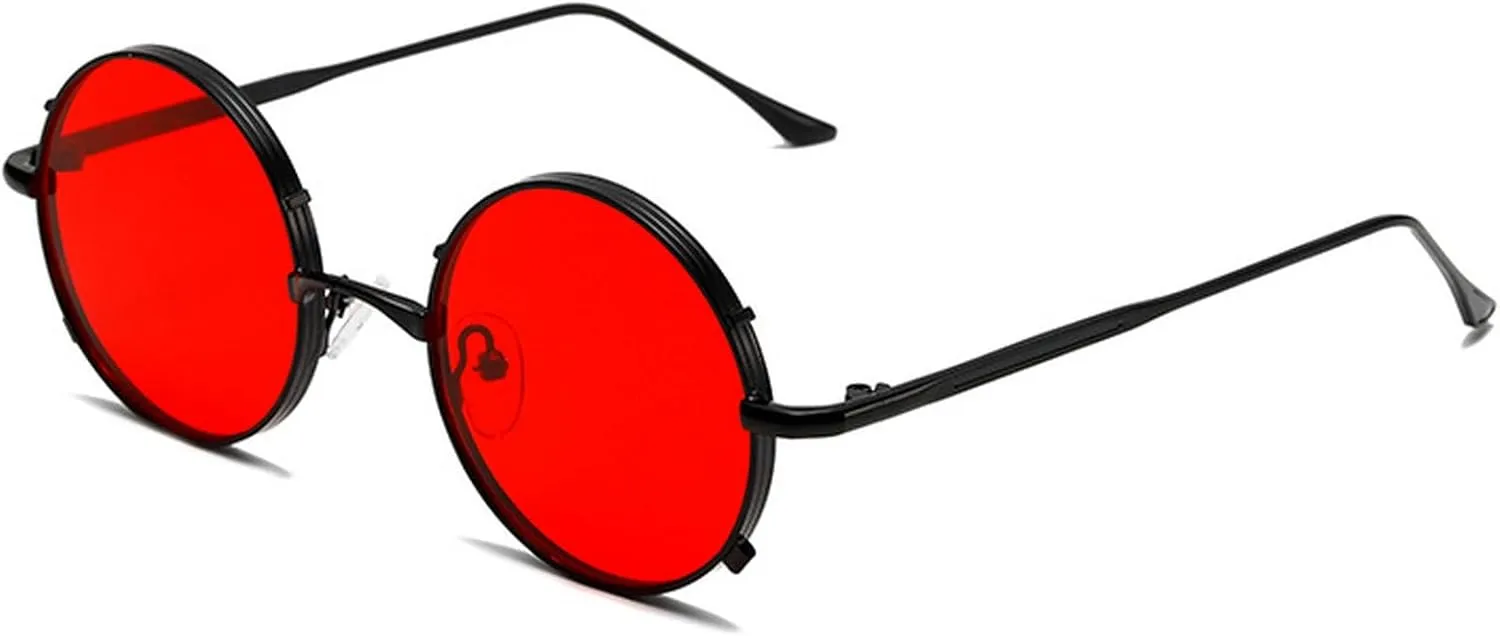 Vintage Round Sunglasses Men Women Luxury Small Frame Metal Punk Shades Fashion Eyewear For Male UV400 Protection