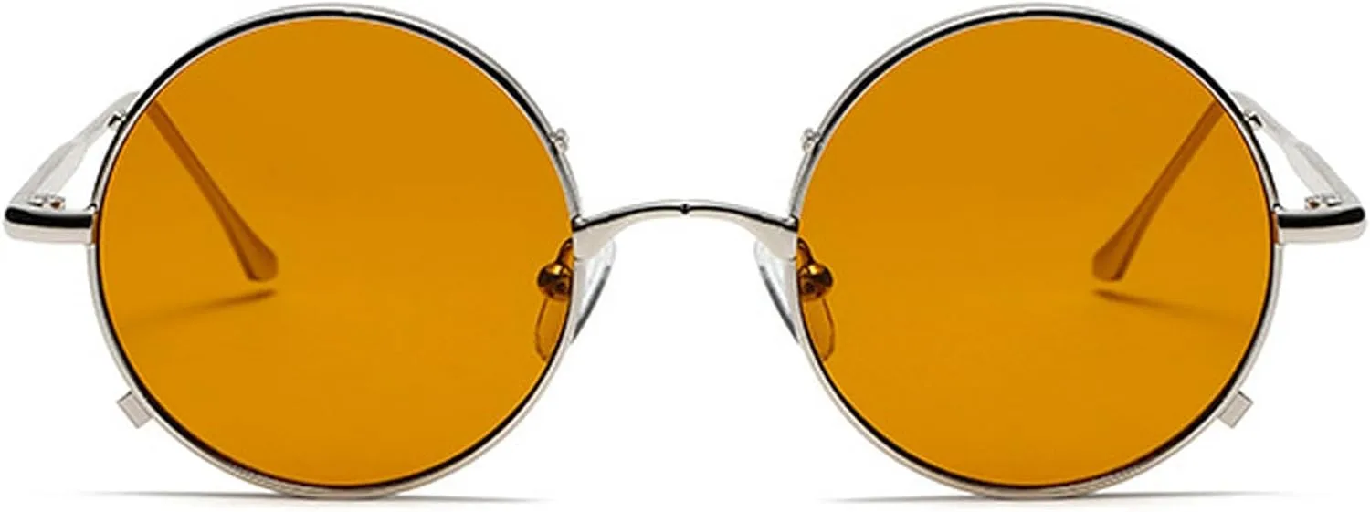 Vintage Round Sunglasses Men Women Luxury Small Frame Metal Punk Shades Fashion Eyewear For Male UV400 Protection
